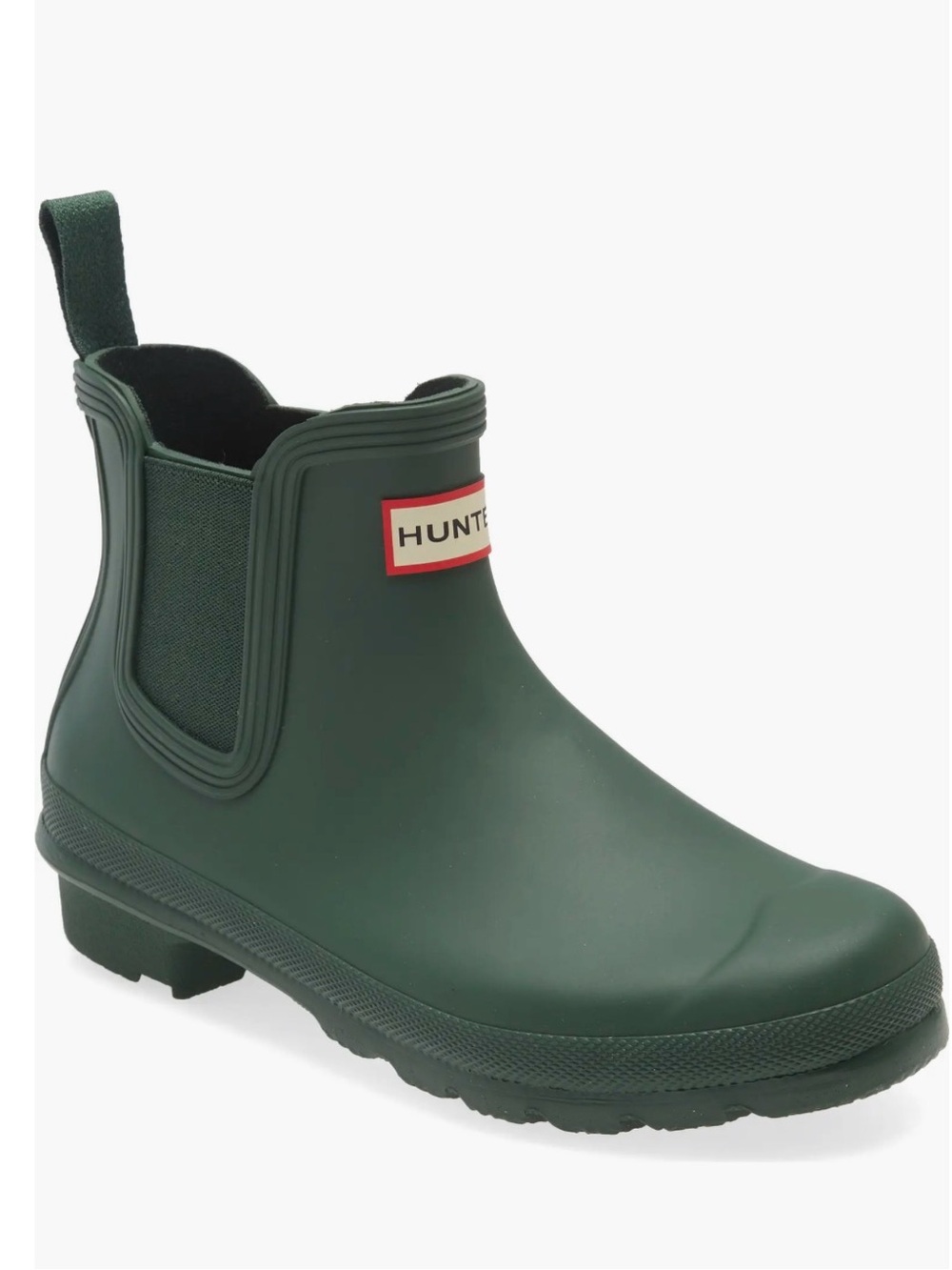 Hunter Men's Short Chelsea Rain Boot in Dark Green